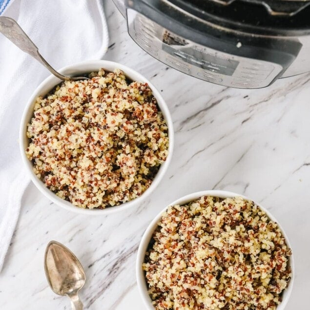 Two bowls of instant pot quinoa