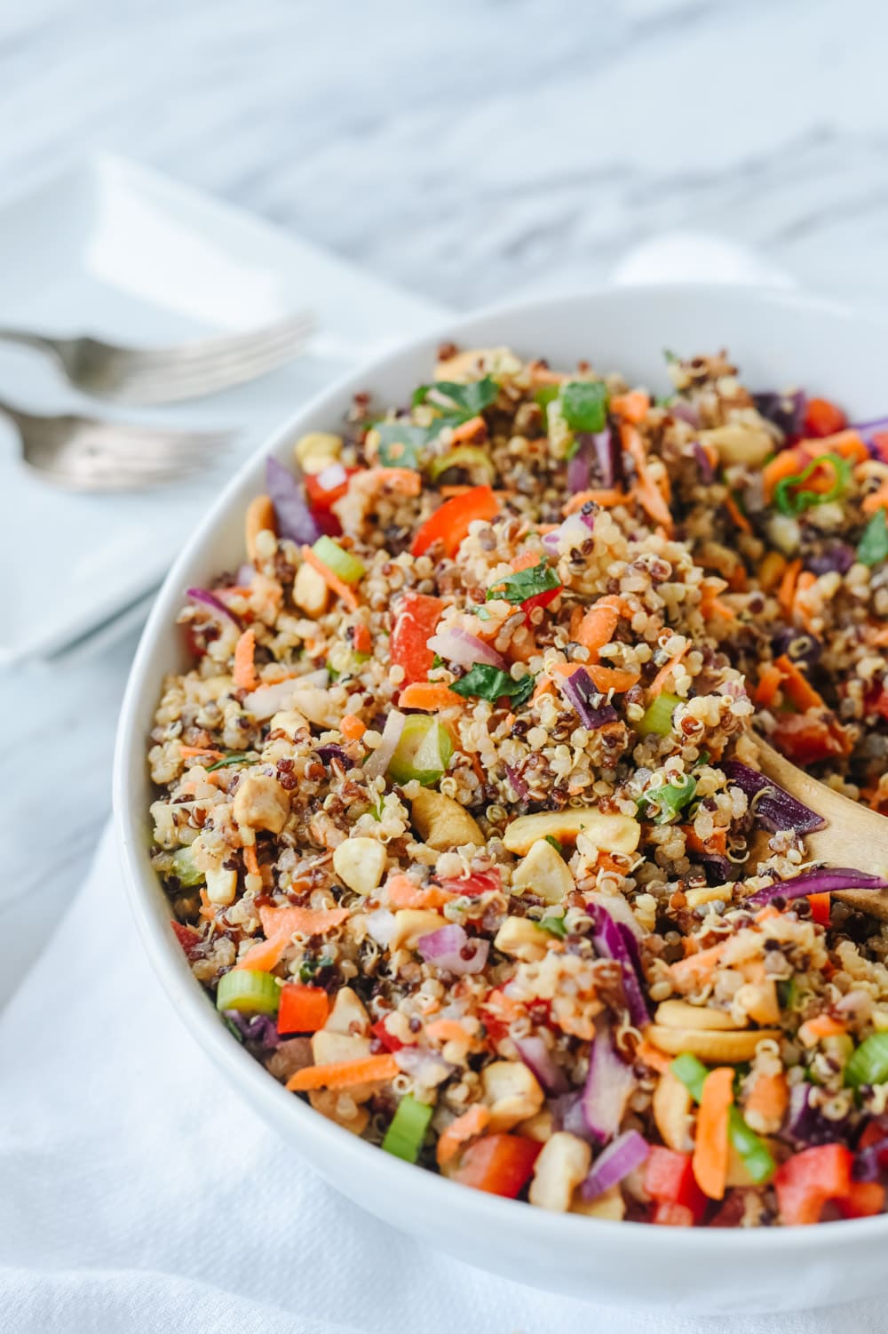 spoonful of thai quinoa salad