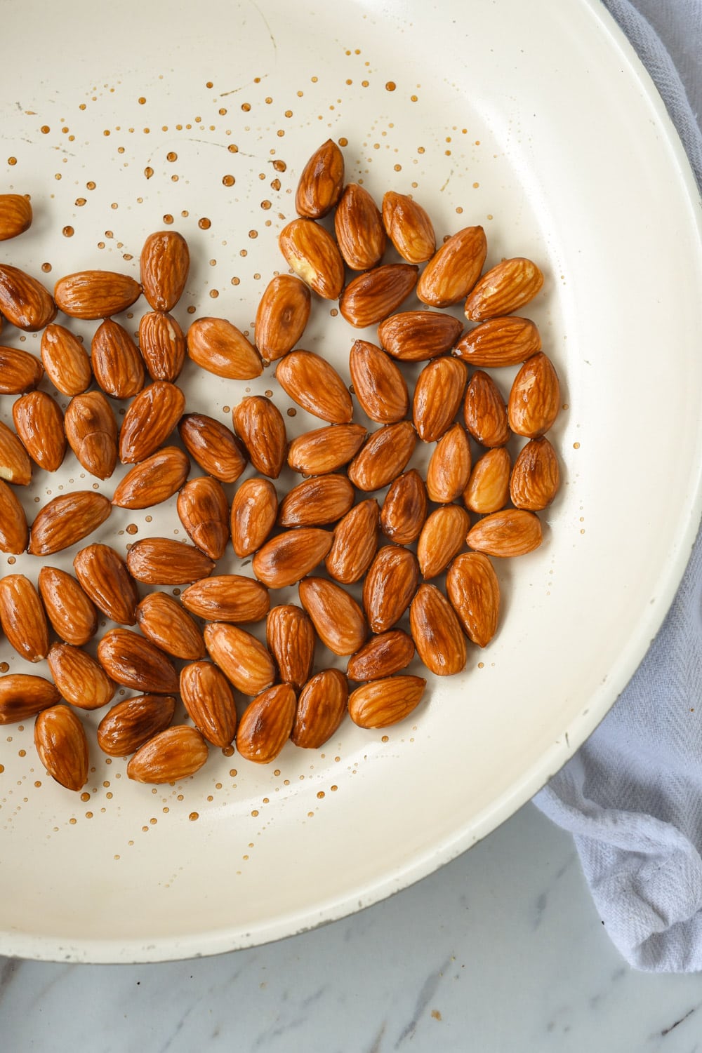 toasted almonds in pan