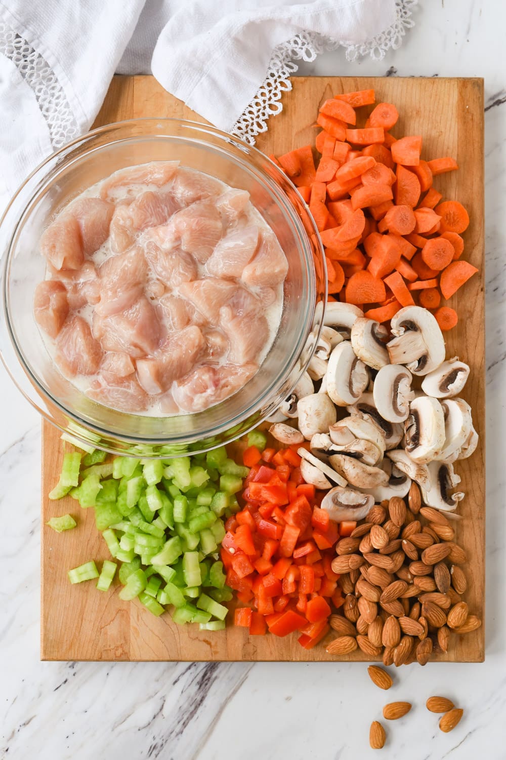 ingredients for Almond Chicken Stir Fry