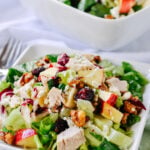 Chopped salad with apples and cranberries