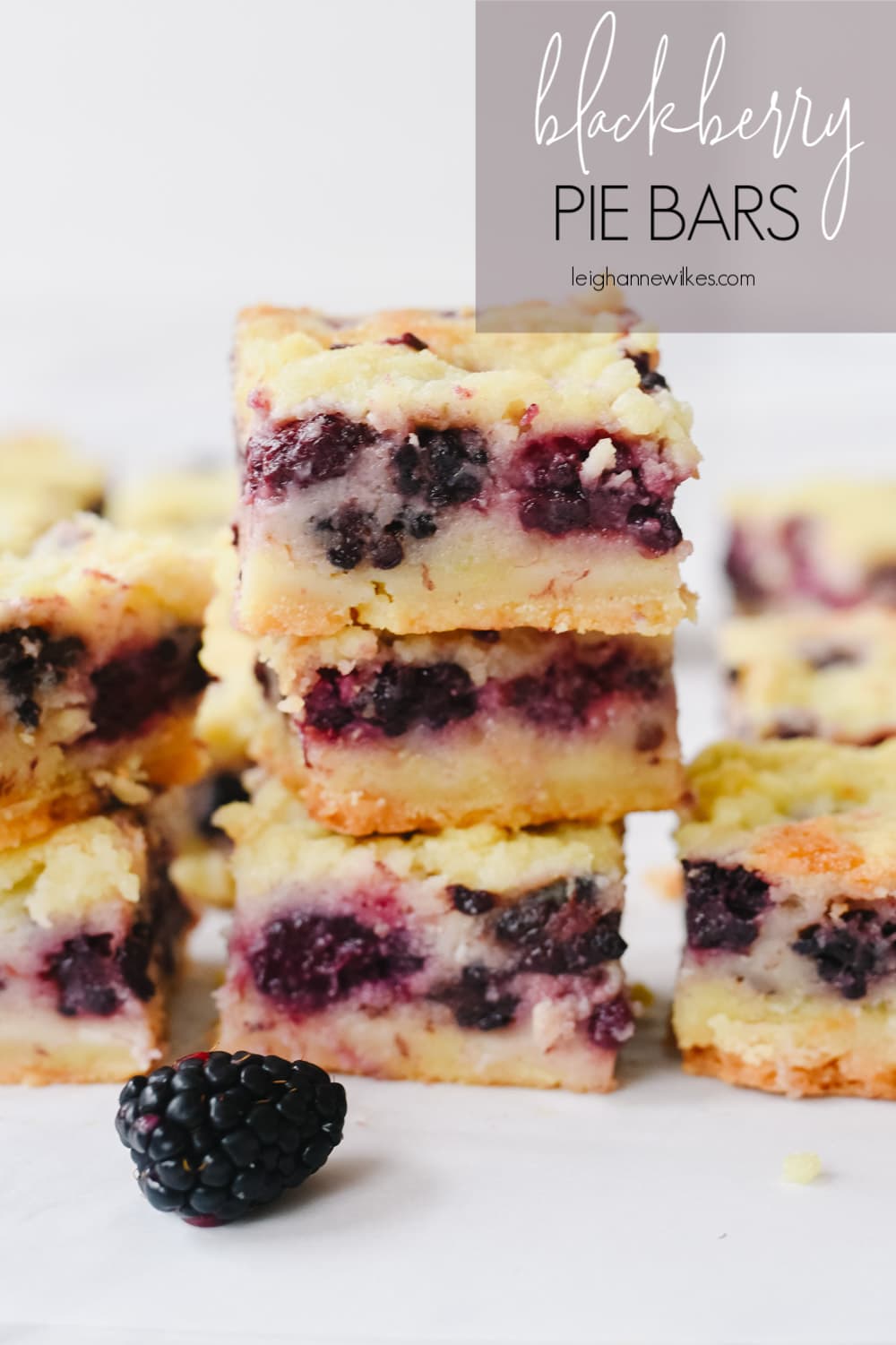 stack of blackberry pie bars