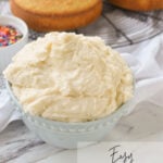 bowl of buttercream frosting