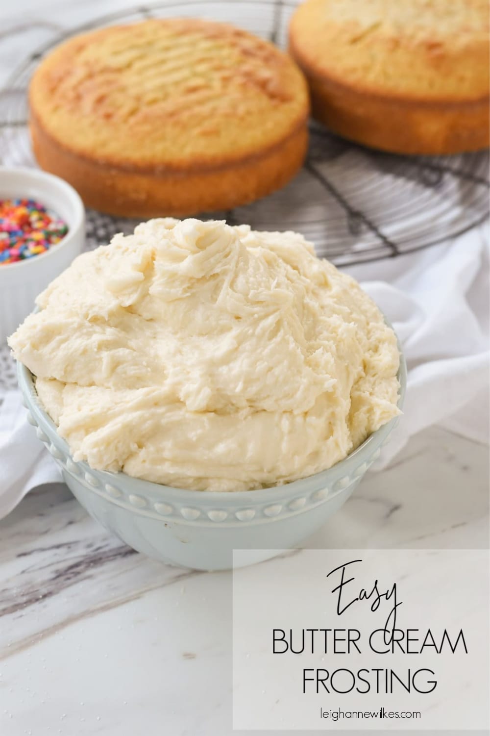 bowl of buttercream frosting