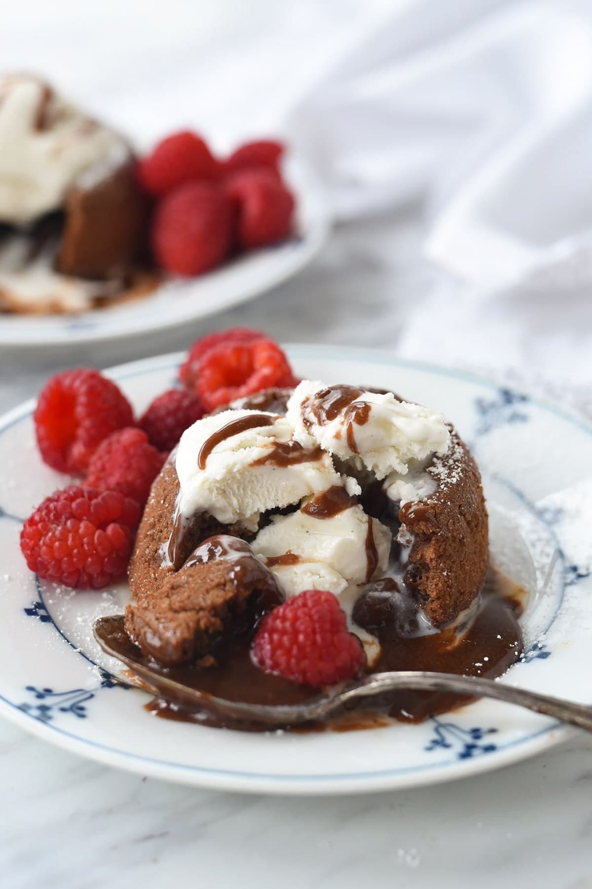 spoonful of chocolate lava cake