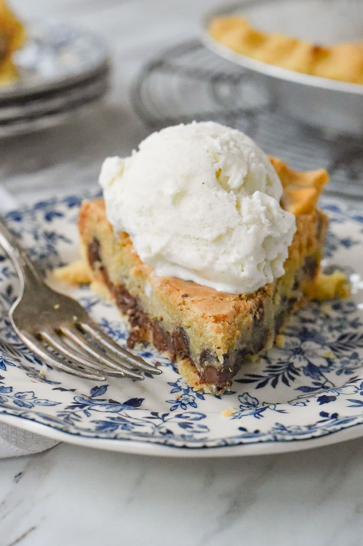 slice of pie with ice cream