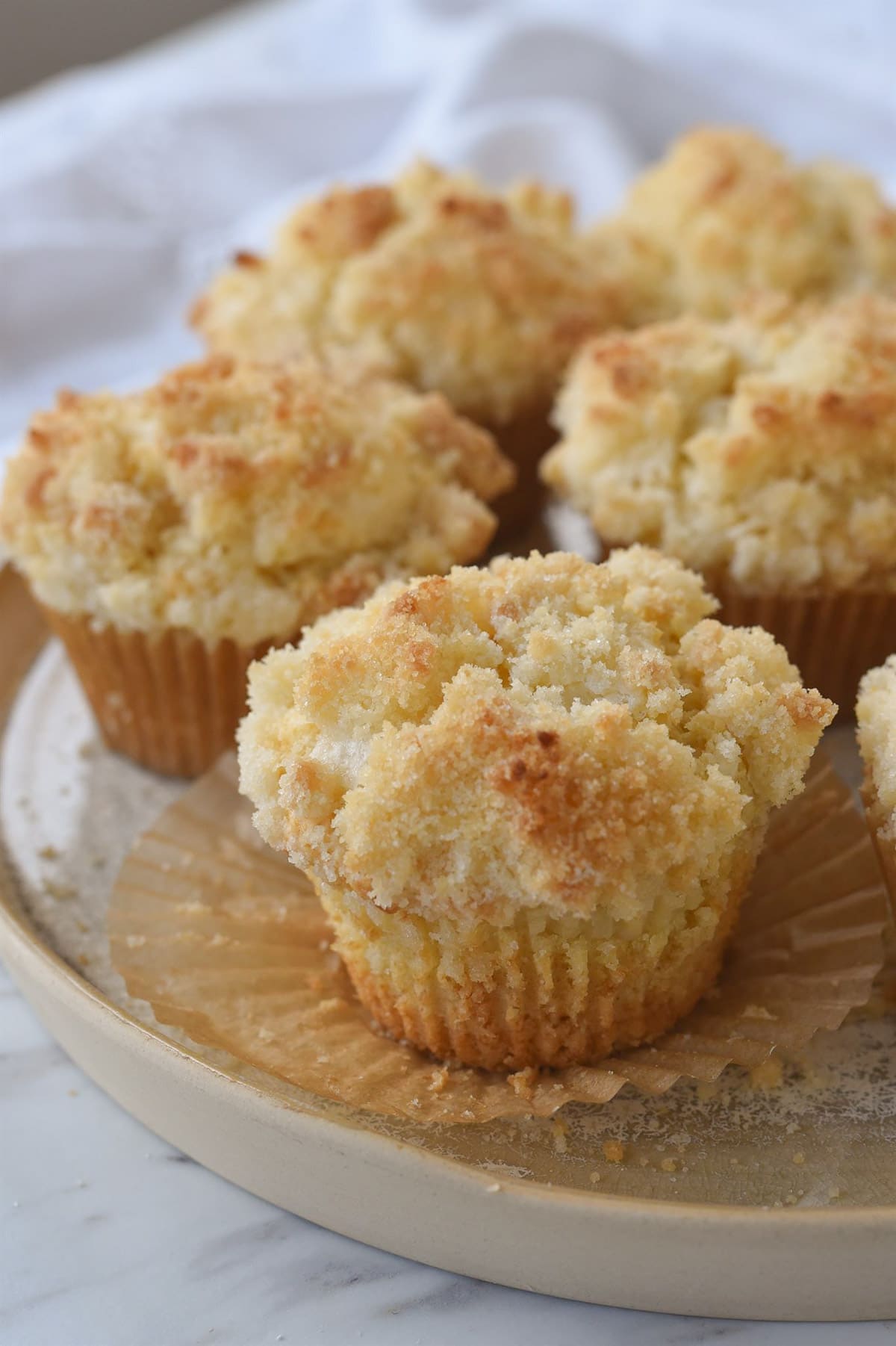 cream cheese muffins on a plate