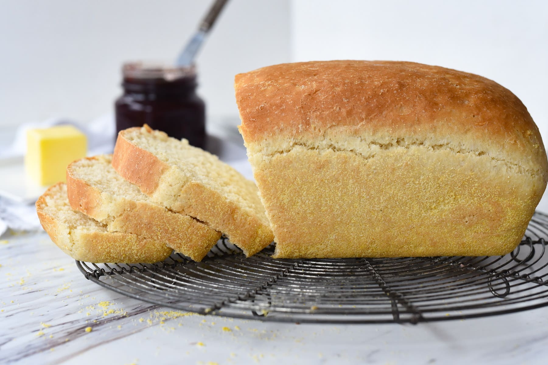 side view of a loaf of bread