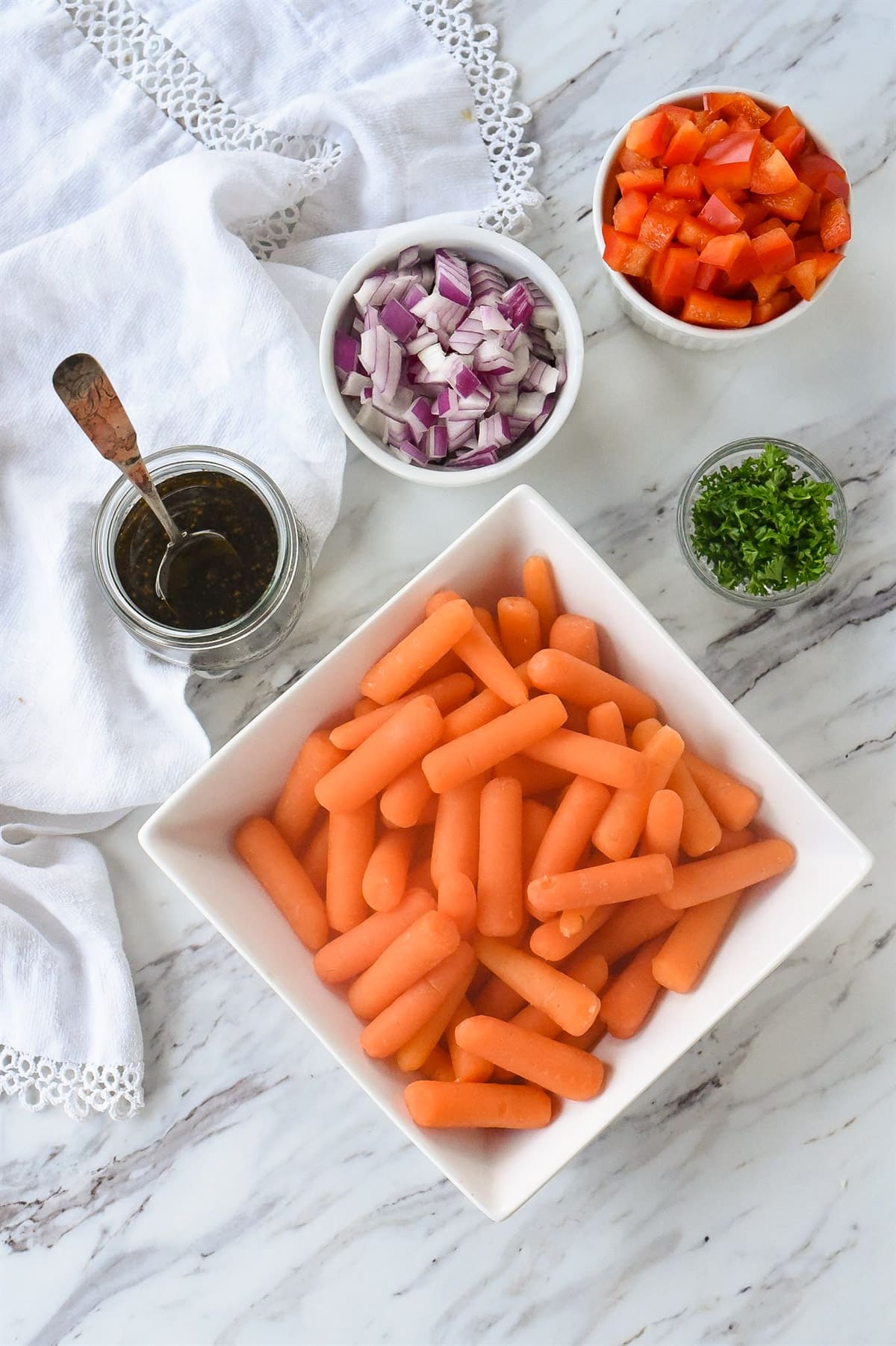 Ingredients for balsamic carrots