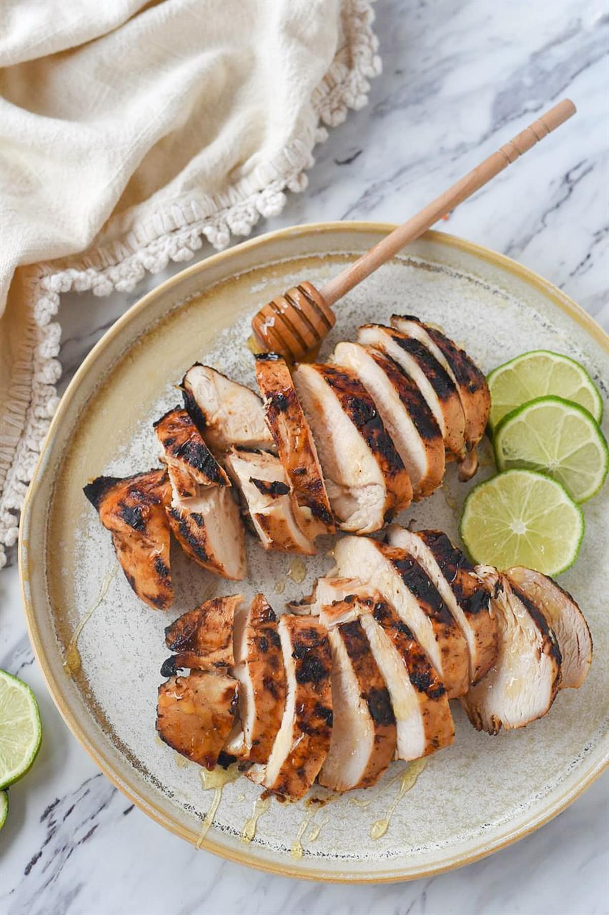 honey lime chicken on a plate