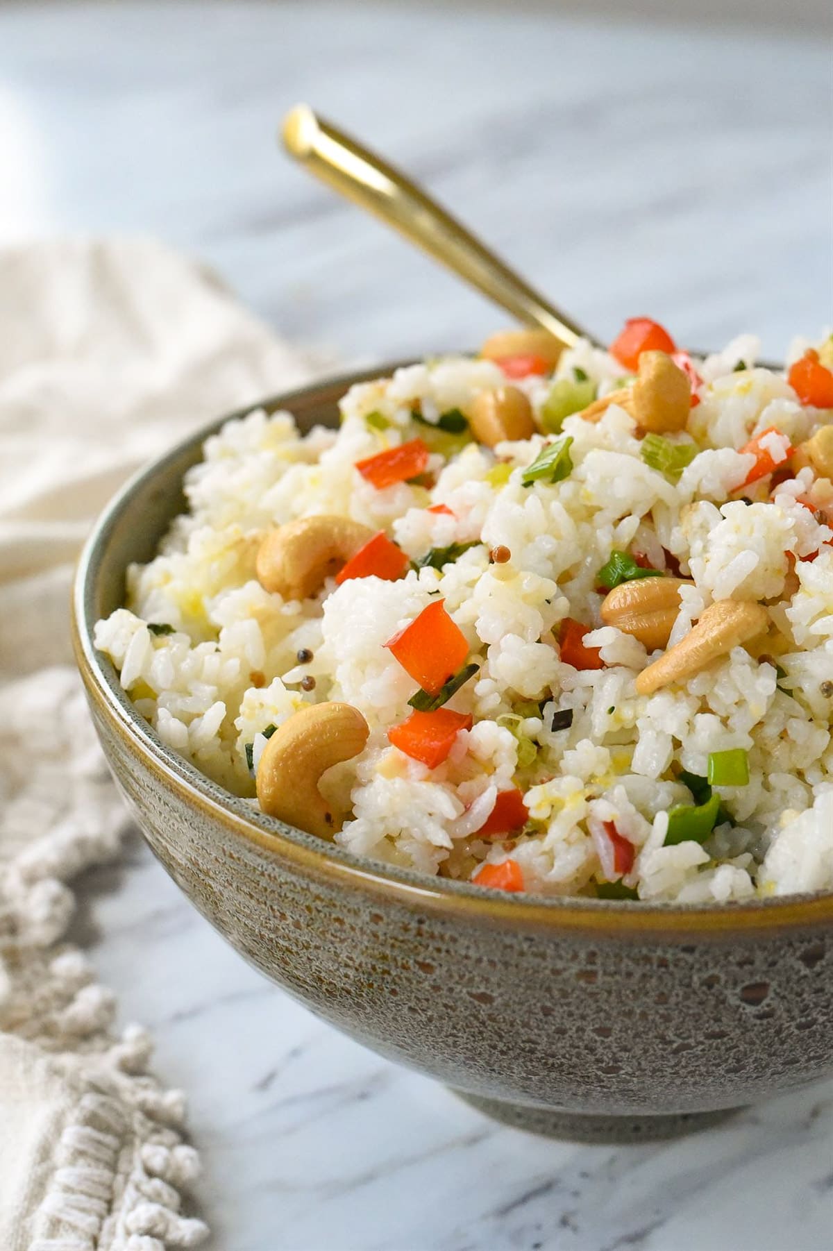 bowl of cashew nut rice