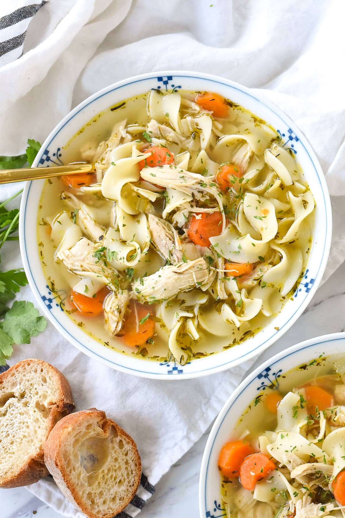 bowl of chicken noodle soup