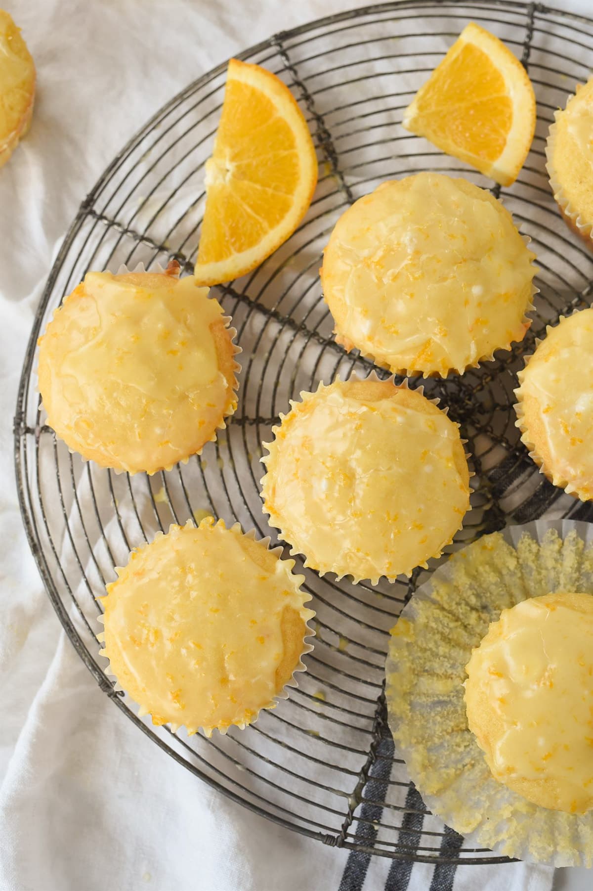 OVERHEAD SHOT OF ORANGE MUFFINS