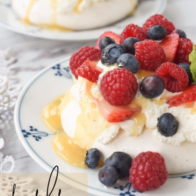 pavlova dessert on a plate