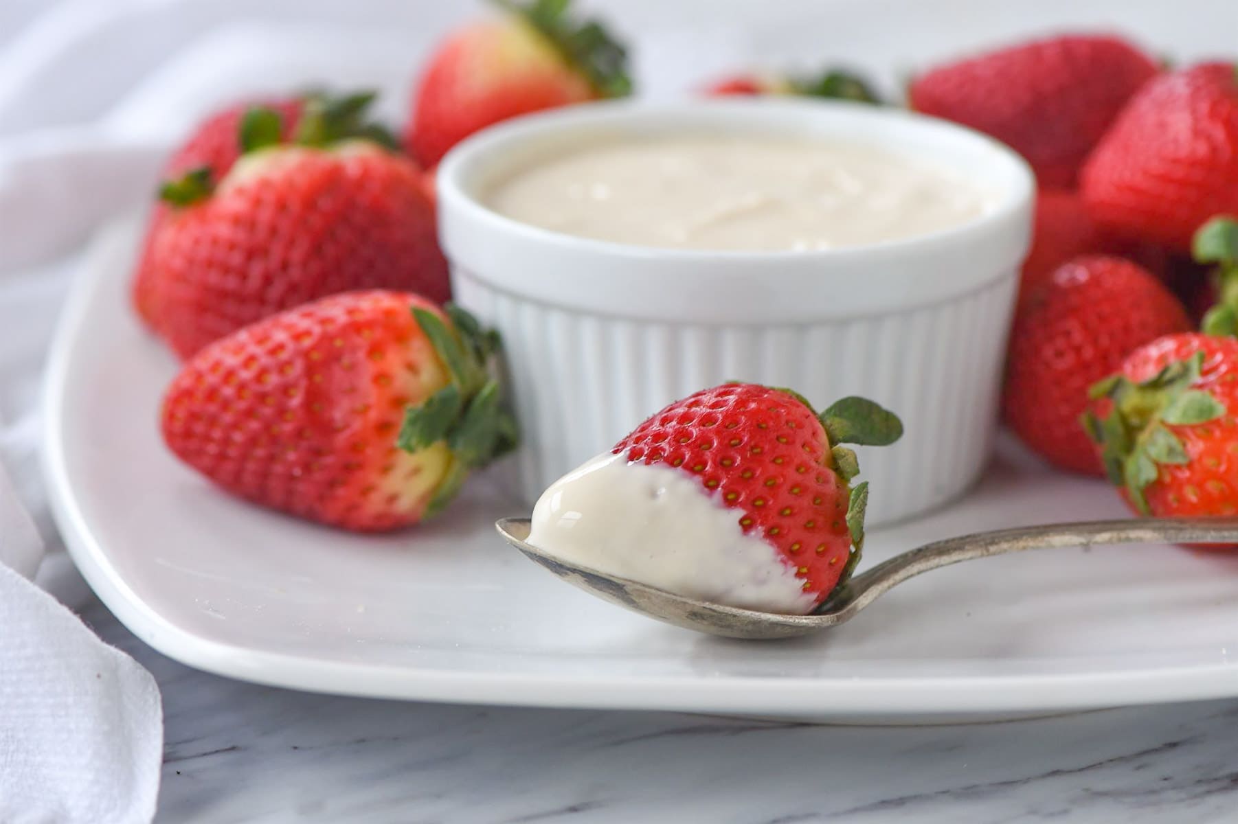 strawberry on a spoon