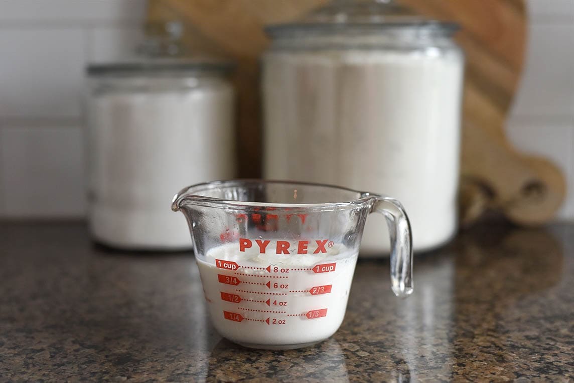 half and half in a measuring cup