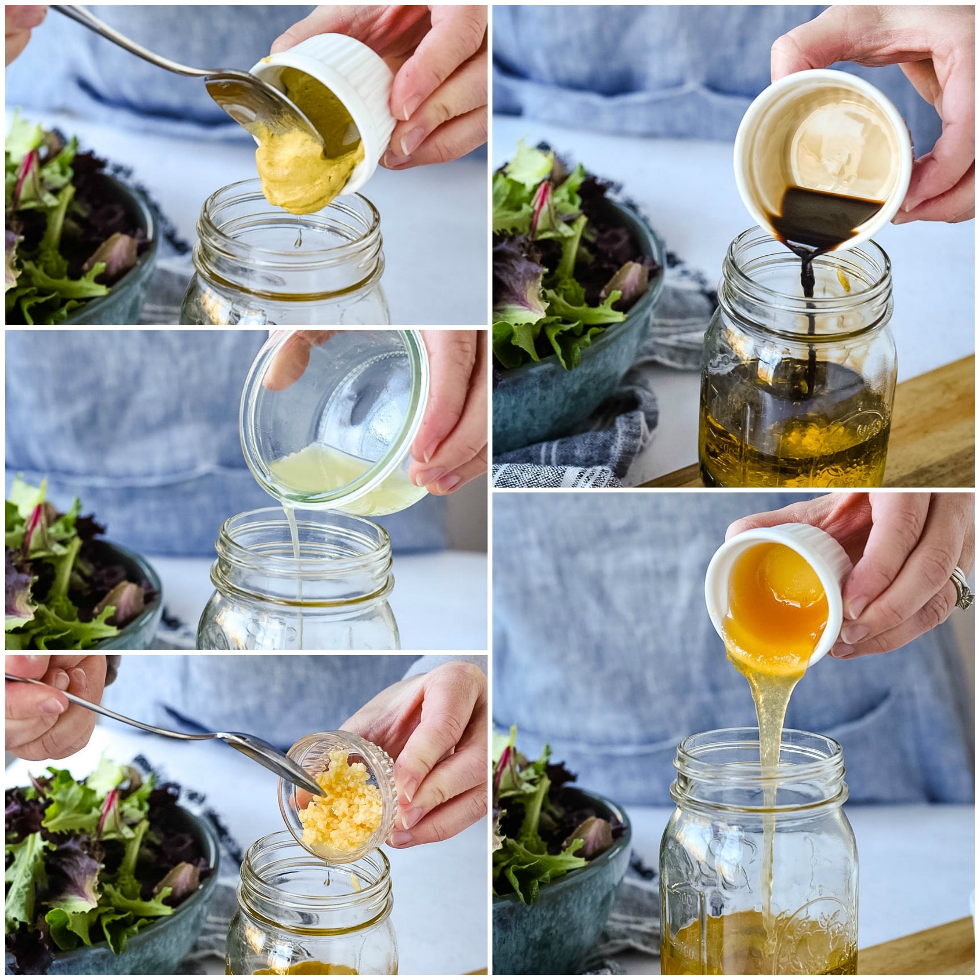 collage of vinaigrette ingredients