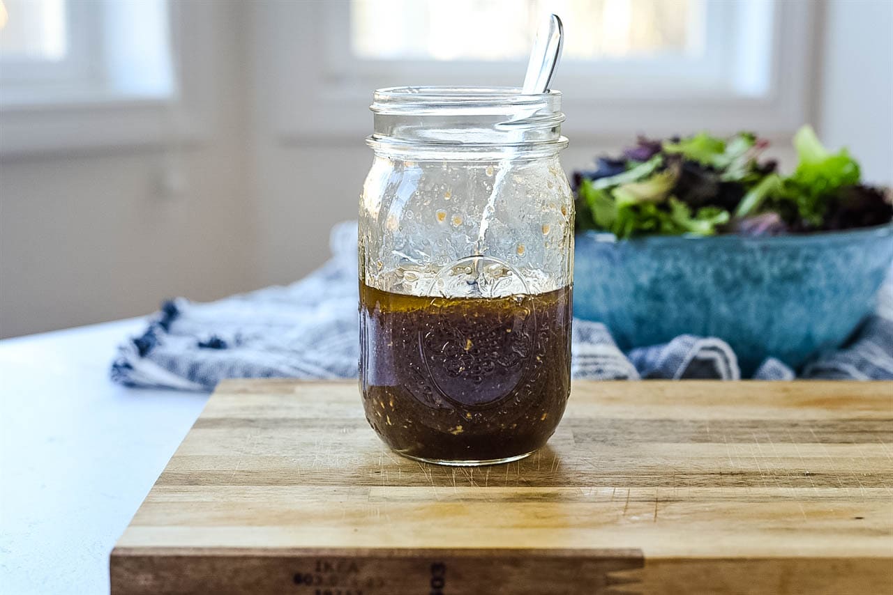 jar of balsamic vinaigrette