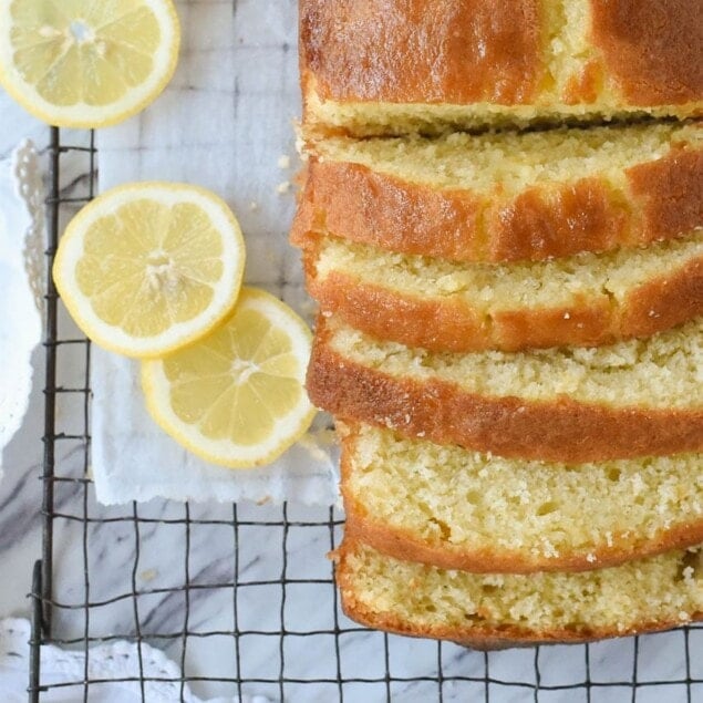 overhead shot of lemon bread