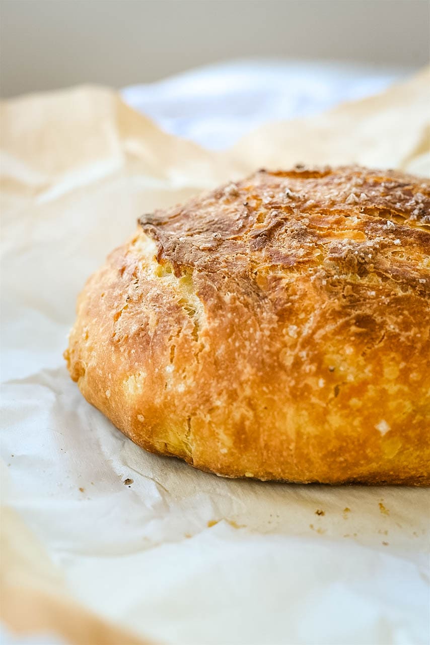 loaf of bread on parchment paper