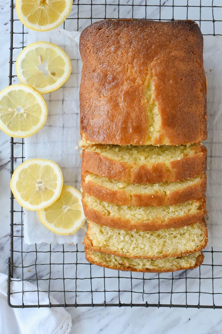 overhead shot of lemon bread