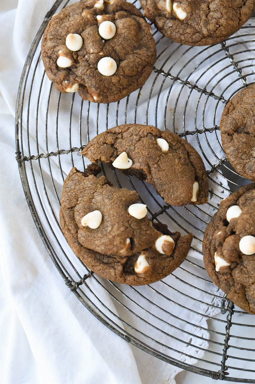 broken cookie on a cooling rack