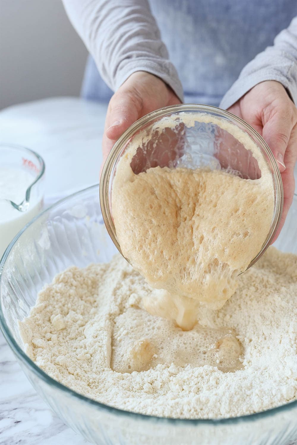 adding yeast to biscuit batter