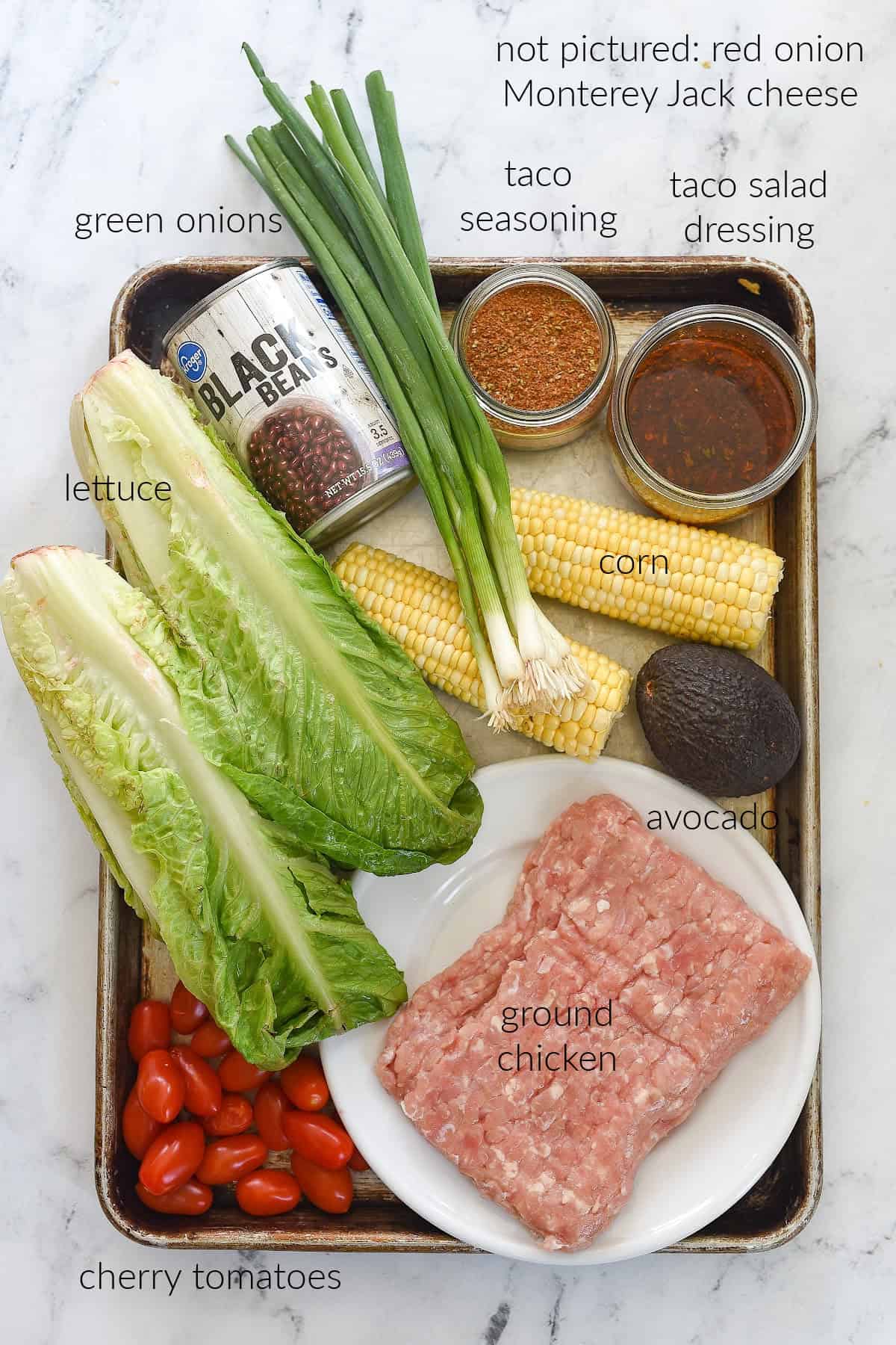 ingredients for chicken taco salad