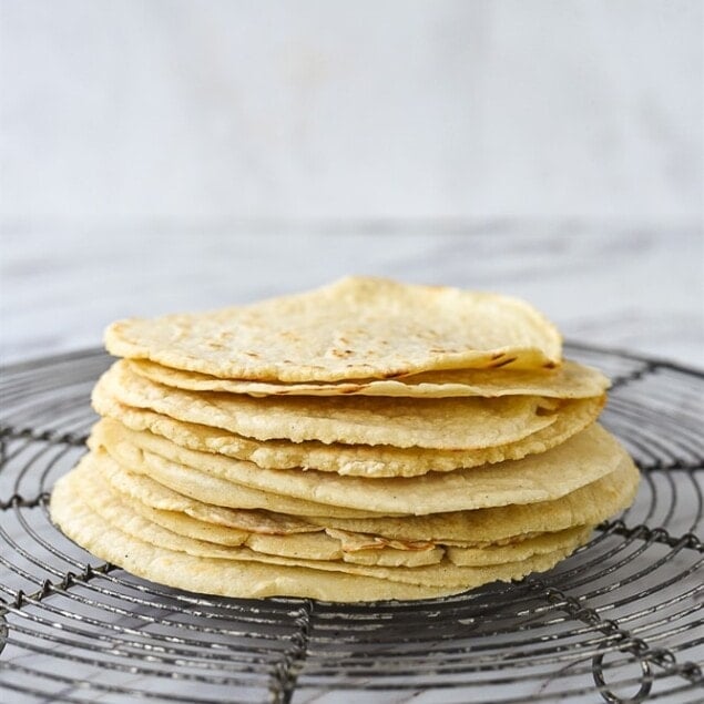 stack of corn tortillas