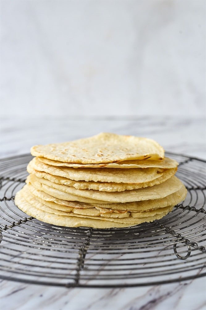 stack of corn tortillas