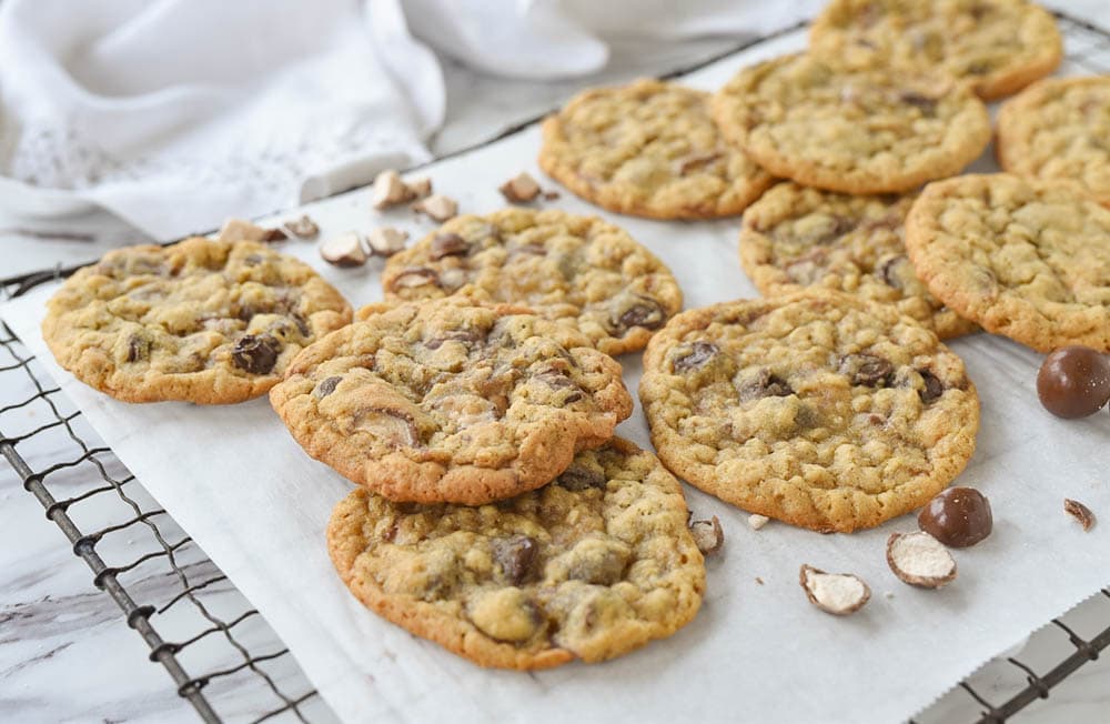 pile of malted milk ball cookies