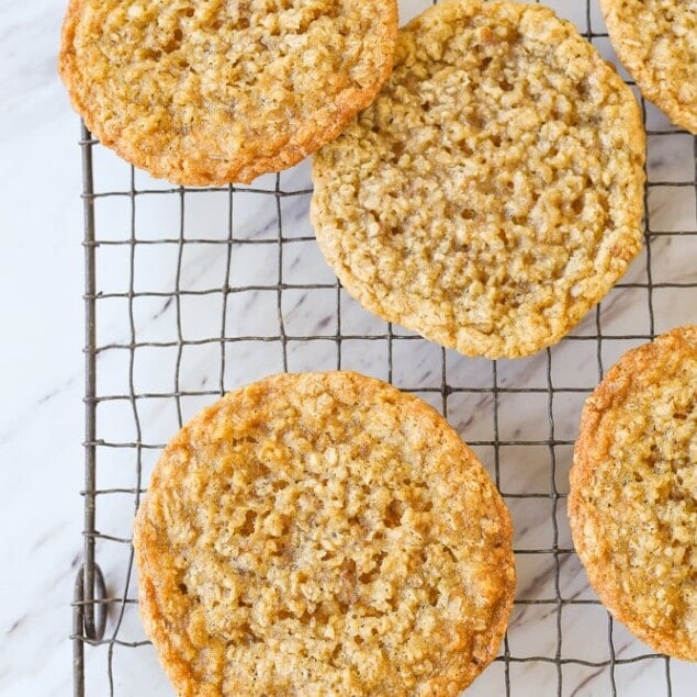 oatmeal cookies on cooling rack