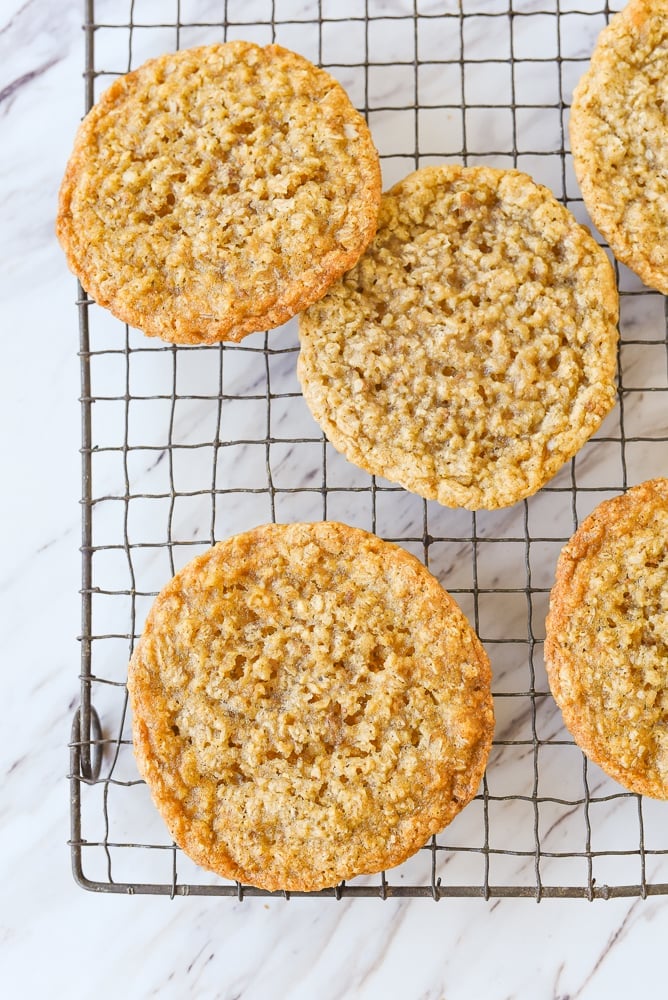 oatmeal cookies on cooling rack