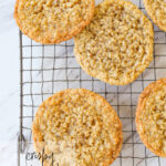 overhead shot of crispy oatmeal cookies