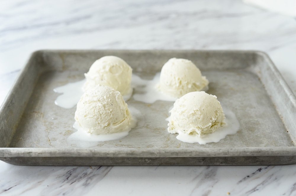 scoops of vanilla ice cream