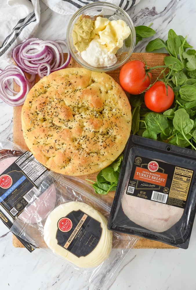 ingredients for focaccia sandwich