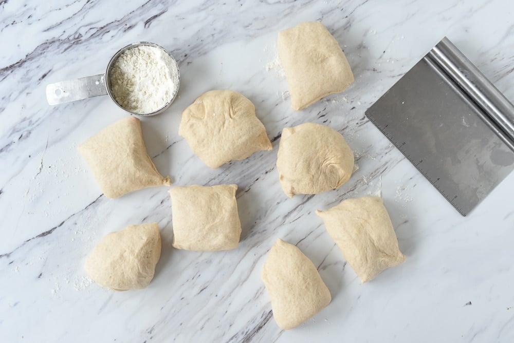 pieces of pita bread dough