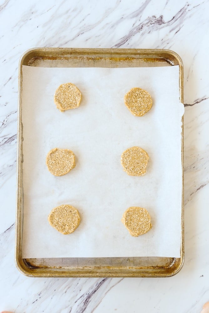 sliced oatmeal cookies ready to bake