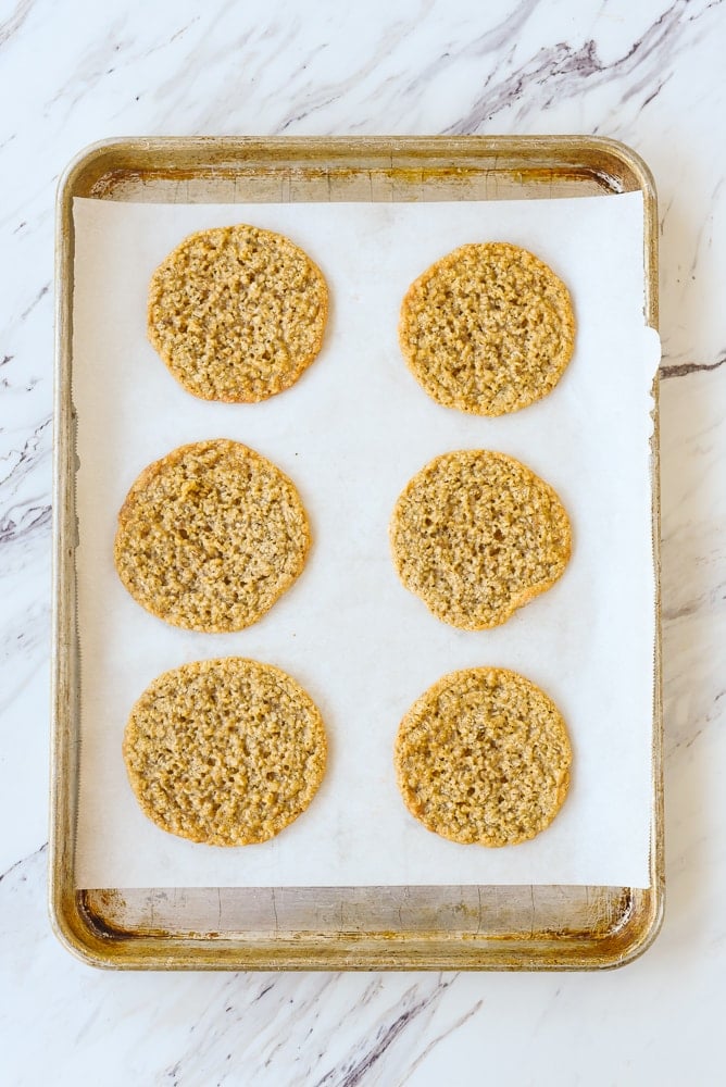 overhead shot of baked oatmeal cookies