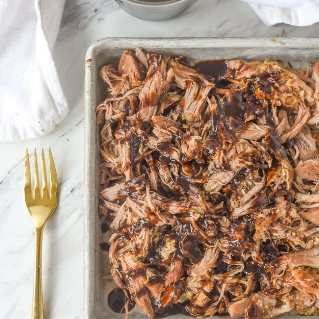 overhead shot of pulled pork