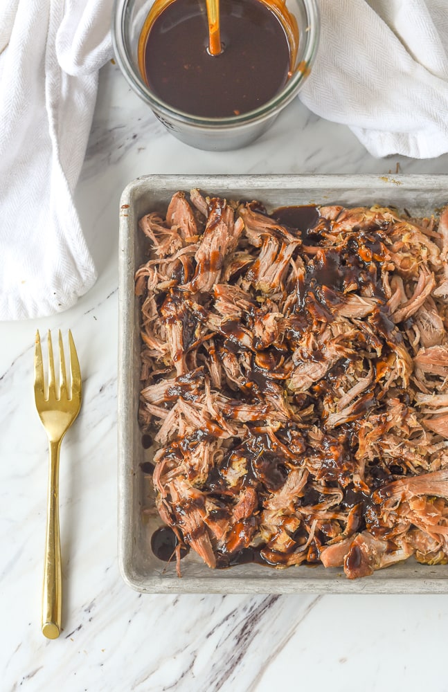 overhead shot of pulled pork