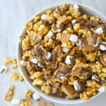 smore popcorn in a bowl