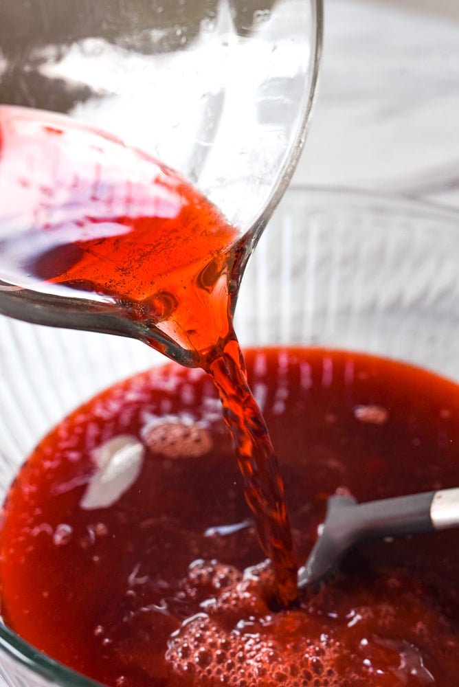 pouring soda into a bowl