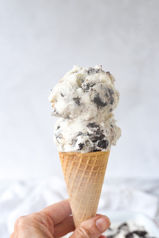 cookies and cream ice cream cone