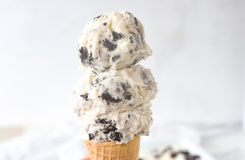 close up of ice cream cone