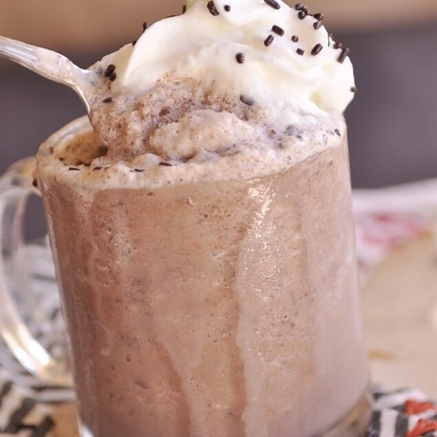 mug of frozen hot chocolate