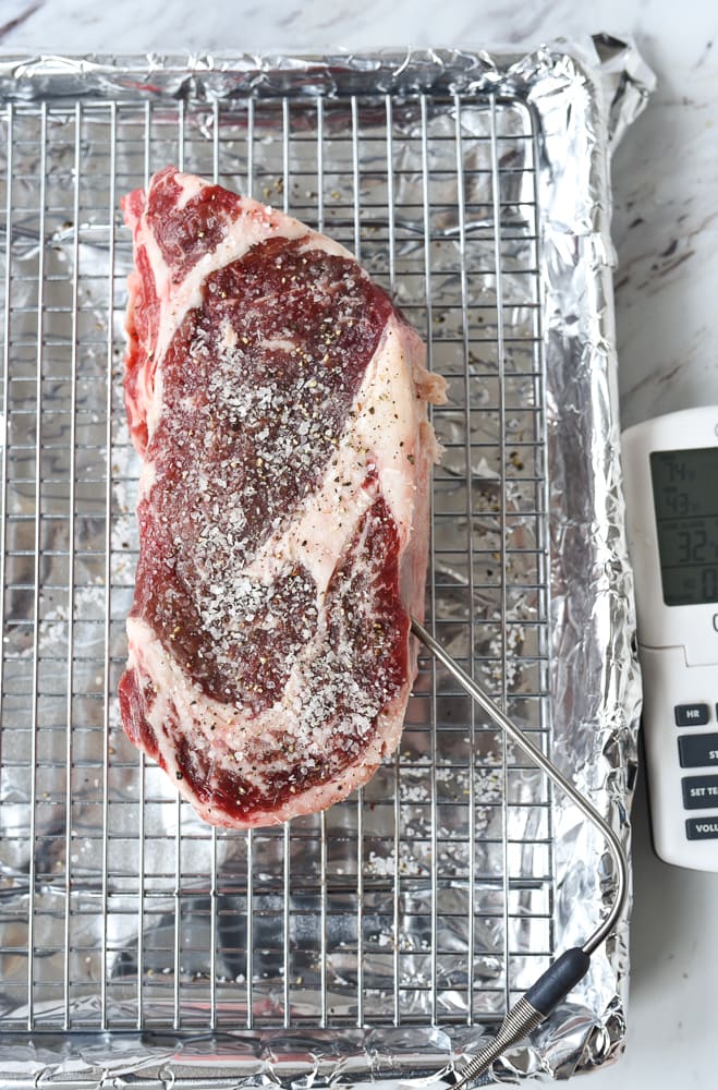 meat probe in steak