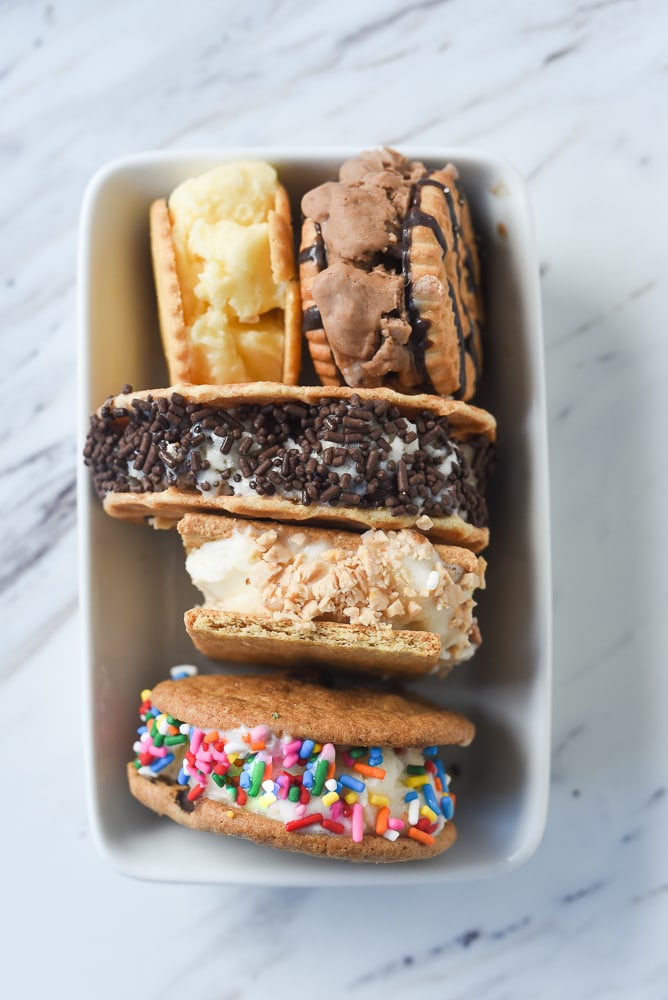 bowl of ice cream cookies