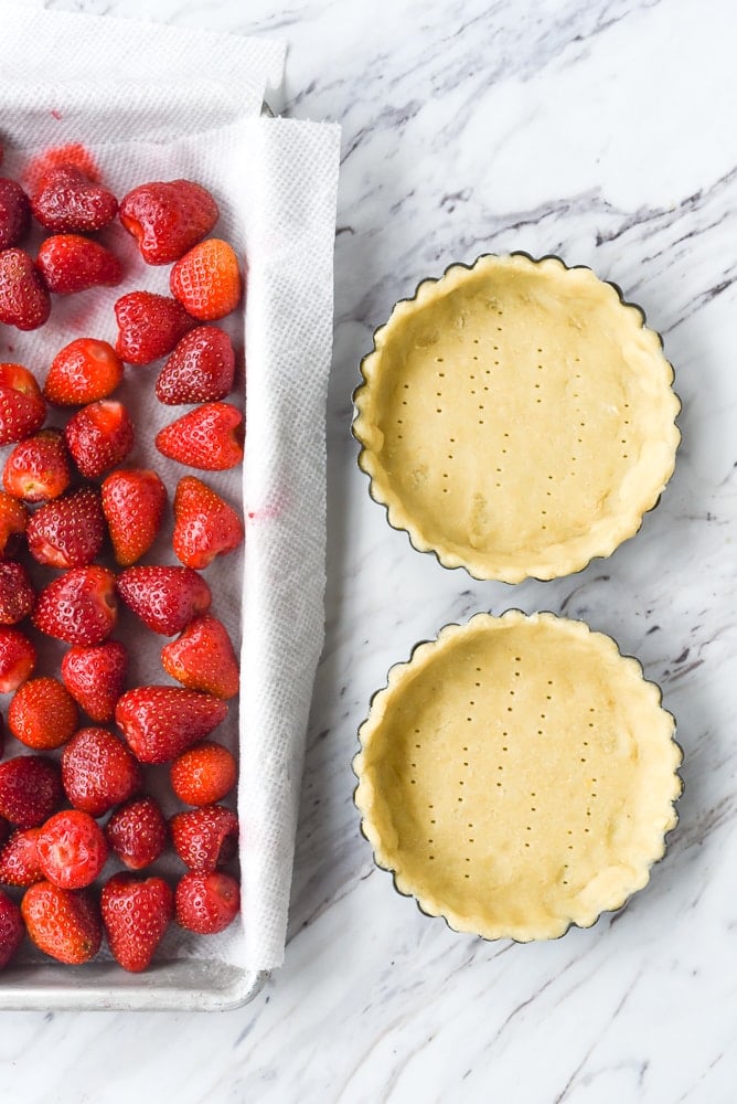 pastry dough in tart pans