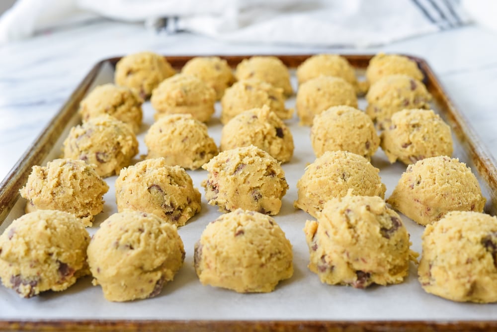 frozen balls of cookie dough